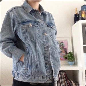 Topshop light wash acid denim jacket oversized